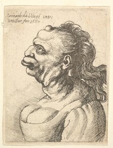 Borstbeeld van een vrouw met laag uitgesneden jurk, met uitstekende lippen, groei op haar voorhoofd, prominente..., 1660 door Wenceslaus Hollar
