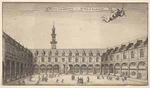 Byrsa Londinensis vulgo de Royal Exchange Royal Exchange, Londen, ca. 1647 door Wenceslaus Hollar