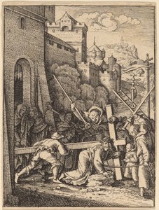 Het dragen van het kruis door Wenceslaus Hollar