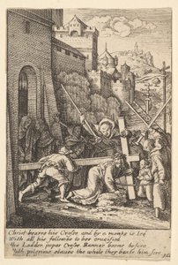 Het dragen van het kruis, 1625-77 door Wenceslaus Hollar