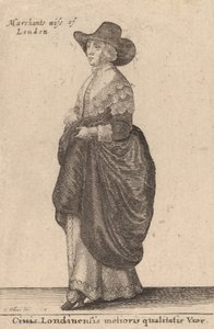 Ciuis Londinensis Melioris Qualitatis Vxor, 1643 door Wenceslaus Hollar