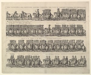 Kroningsprocessie van Karel II door Londen, 1662 door Wenceslaus Hollar