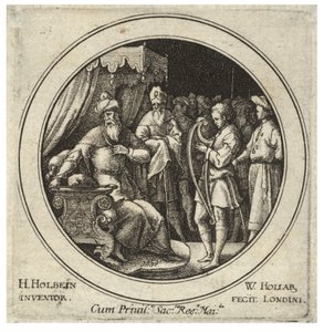 David voor Saul door Wenceslaus Hollar