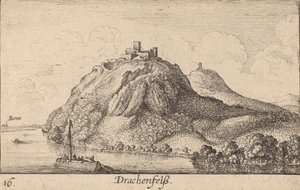 Drachenfels, 1635 door Wenceslaus Hollar