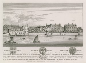 Durham House, Salisbury House en Worcester House door Wenceslaus Hollar