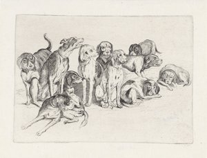 Elf jachthonden door Wenceslaus Hollar
