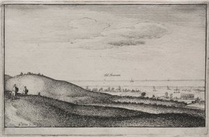 Engelse uitzichten: Old Shoreham, 1645 door Wenceslaus Hollar