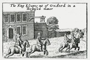 Ontsnapping van Karel I uit Oxford in vermomming door Wenceslaus Hollar