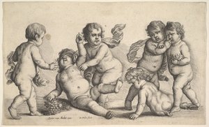 Vijf jongens en een sater, 1646