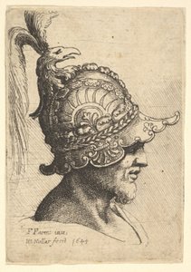 Gepantserde Hoofd met Vogelkop Kam, 1645 door Wenceslaus Hollar