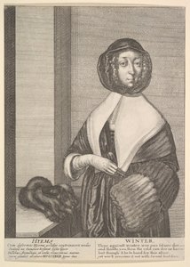 Hyems - Winter Driekwart lengte seizoenen, 1641 door Wenceslaus Hollar