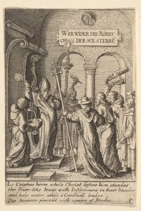 Jezus voor Kajafas door Wenceslaus Hollar