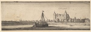 Kasteel Kelsterbach bij Höchst am Main, 1642-44 door Wenceslaus Hollar