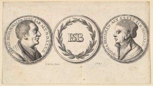 Medaillons met portretten van Sebald Beham en Anna Beham, 1647