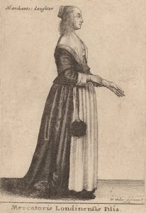 Mercatoris Londinensis Filia, 1643 door Wenceslaus Hollar