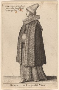 Vrouw van Mercatoris Pragensis door Wenceslaus Hollar