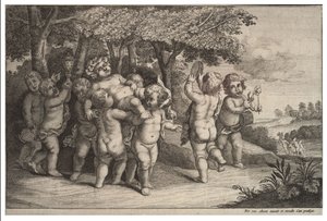Negen kleine jongens door Wenceslaus Hollar