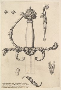 Ornamentale zwaardgreep door Wenceslaus Hollar