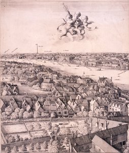 Panoramisch uitzicht op Londen door Wenceslaus Hollar