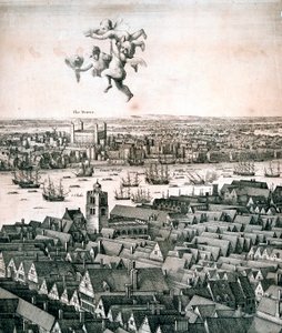 Panoramisch uitzicht op Londen, ca. 1670 door Wenceslaus Hollar