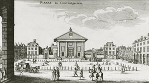 Piazza in Covent Garden, 1640 door Wenceslaus Hollar