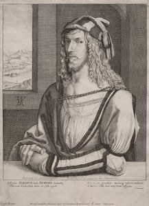Portret van Albrecht Dürer, op 26-jarige leeftijd door Wenceslaus Hollar