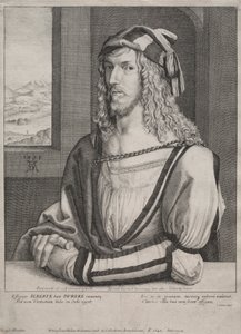 Portret van Albrecht Dürer, op 26-jarige leeftijd door Wenceslaus Hollar