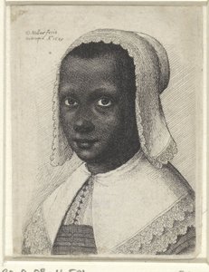 Portret van een jonge zwarte vrouw, 1645 door Wenceslaus Hollar