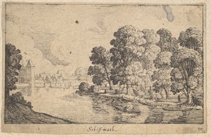 Schip-math door Wenceslaus Hollar