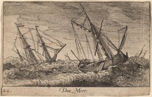 Zeegezicht door Wenceslaus Hollar