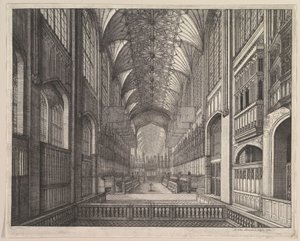 Koor van de Sint-Joriskapel, Windsor (uit "The Order of the Garter" van Elias Ashmole, 1672) door Wenceslaus Hollar