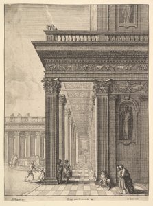 Tempelhof met Figuren, naar David Teniers de Oude