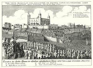 De Executie van Thomas Wentworth, 1e Graaf van Strafford, 1641 door Wenceslaus Hollar