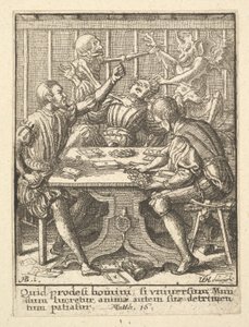 De Spelers, uit de Dans van de Dood door Wenceslaus Hollar