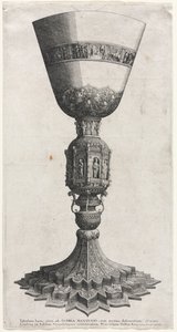 De grote kelk versierd met figuren, 1640 door Wenceslaus Hollar