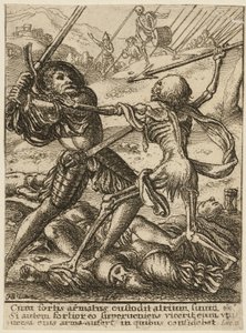 De Ridder en de Dood, uit De Dans van de Dood door Wenceslaus Hollar
