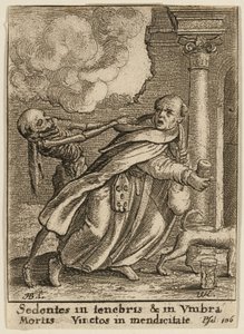 De Monnik en de Dood door Wenceslaus Hollar