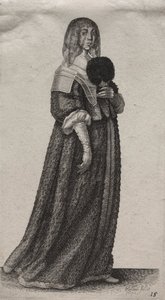 De verschillende gewoonten van Engelse vrouwen, van de adel tot de plattelandsvrouwen zoals ze in deze tijden zijn: De gesluierde vrouw door Wenceslaus Hollar