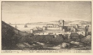 De westkant van Yorke Castle door Wenceslaus Hollar