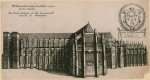 Het zuidelijke uitzicht van de Kloosterkerk van Westminster, Londen