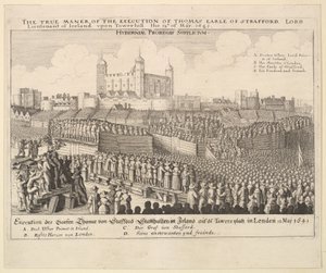 De ware manier van de executie van Thomas Graaf van Strafford, 1641 door Wenceslaus Hollar
