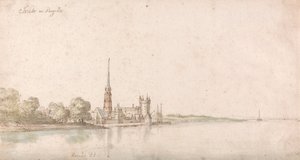 Uitzicht op Eltville aan de Rijn door Wenceslaus Hollar
