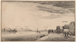Uitzicht op Lewenberg door Wenceslaus Hollar
