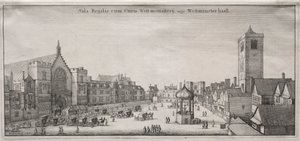 Uitzicht op Londen: New Palace Yard met Westminster Hall, en het Klokhuis, 1647 door Wenceslaus Hollar
