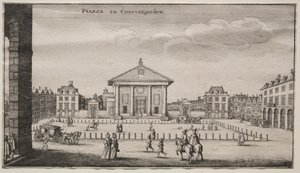 Uitzichten van Londen: Het Piazza in Covent Garden door Wenceslaus Hollar