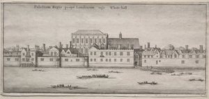 Gezichten van Londen: Whitehall vanaf de Rivier door Wenceslaus Hollar