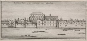 Uitzichten van Londen: Whitehall vanaf de rivier door Wenceslaus Hollar