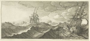 Oorlogsschip in de Golf van een Golf door Wenceslaus Hollar