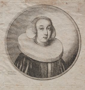 Vrouw met een Molensteenkraag door Wenceslaus Hollar