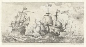 Zeeslag door Wenceslaus Hollar